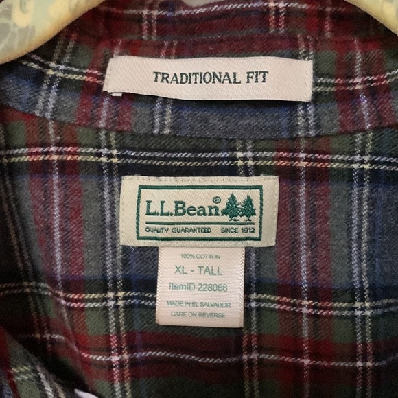 Vintage LL Bean‎ Plaid Flannel Traditional Fit XL Tall - Picture 2 of 4